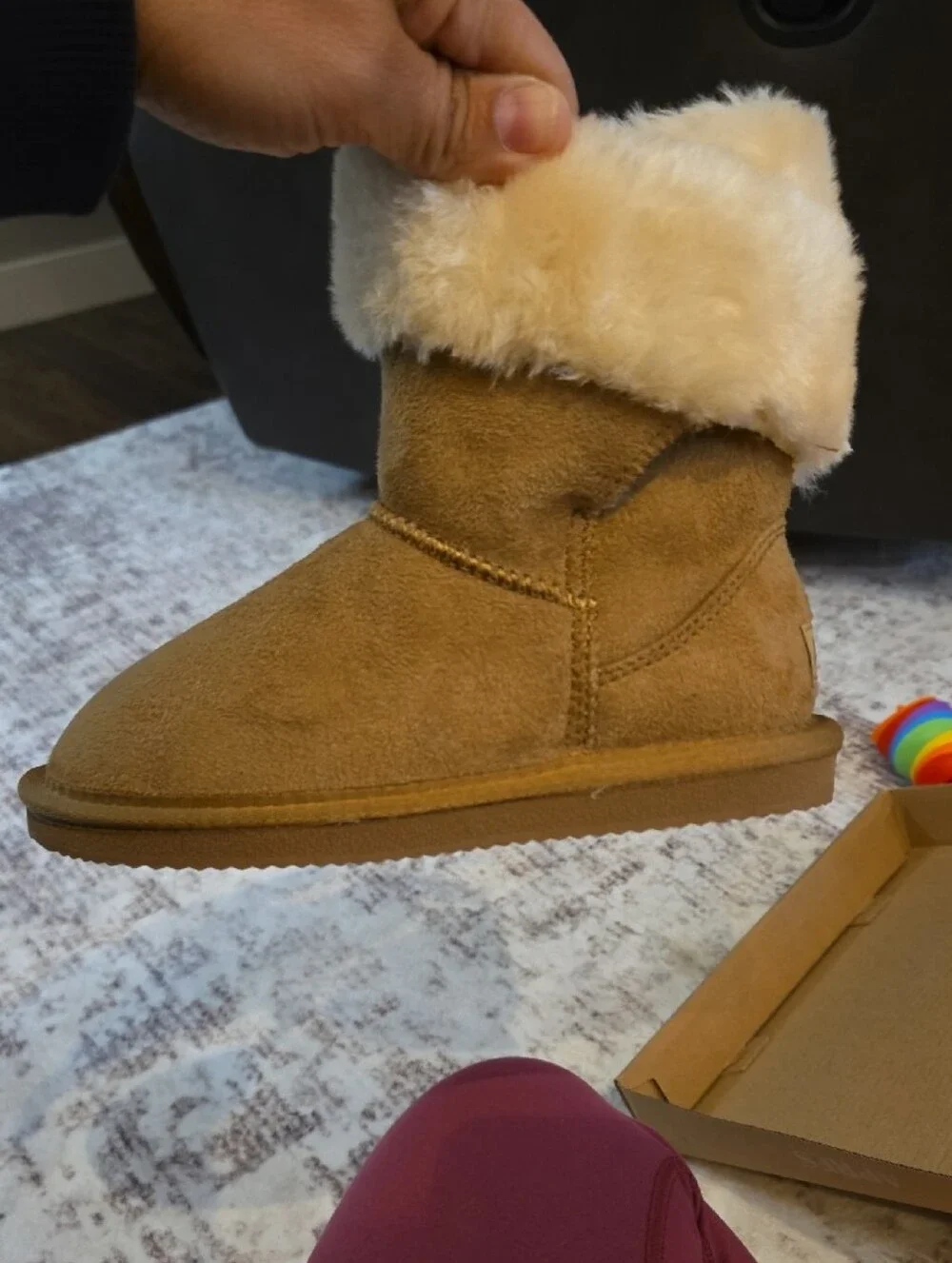 Kids Apres Chestnut Sherpa-Lined Boot